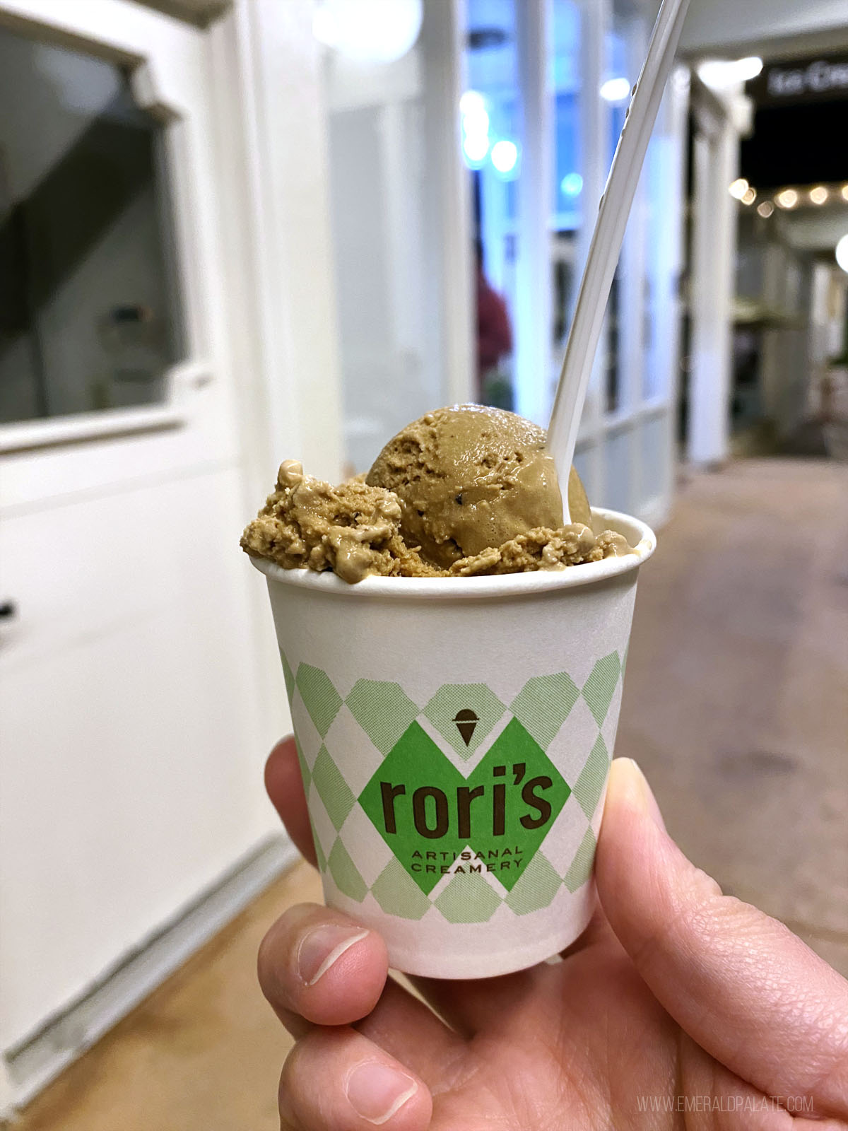 person holding Rori's ice cream, a must add to your itinerary to Santa Barbara