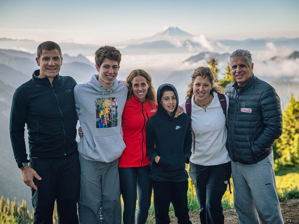 travel planning client's family with mountains in the back