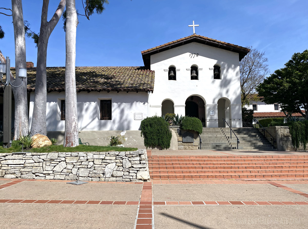exterior of the SLO mission,, one of the best things to do in San Luis Obispo