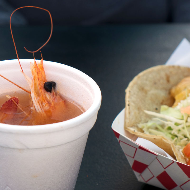 shrimp soup and taco from one of the best hidden gem restaurants in San Diego