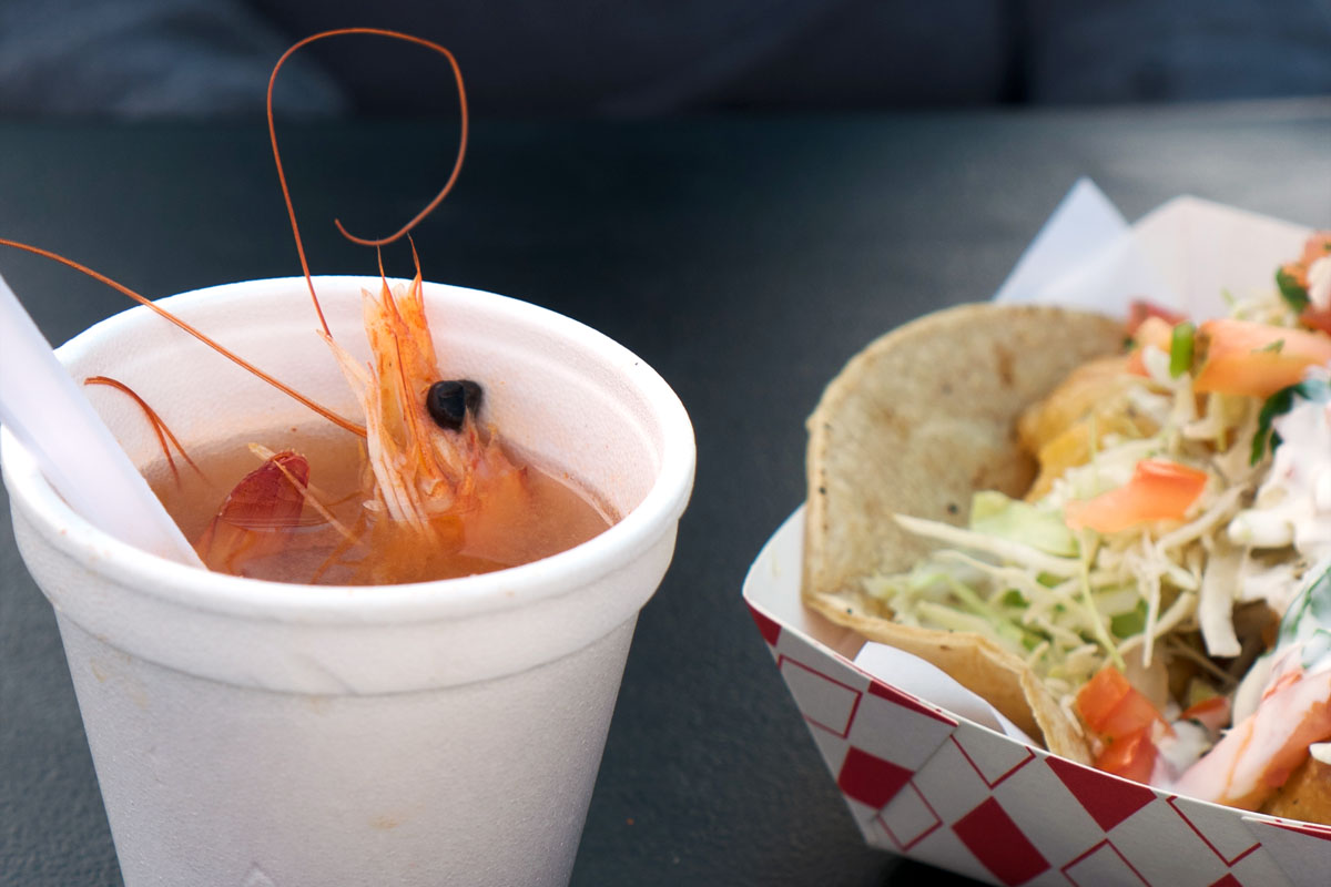 shrimp soup and taco from one of the best hidden gem restaurants in San Diego