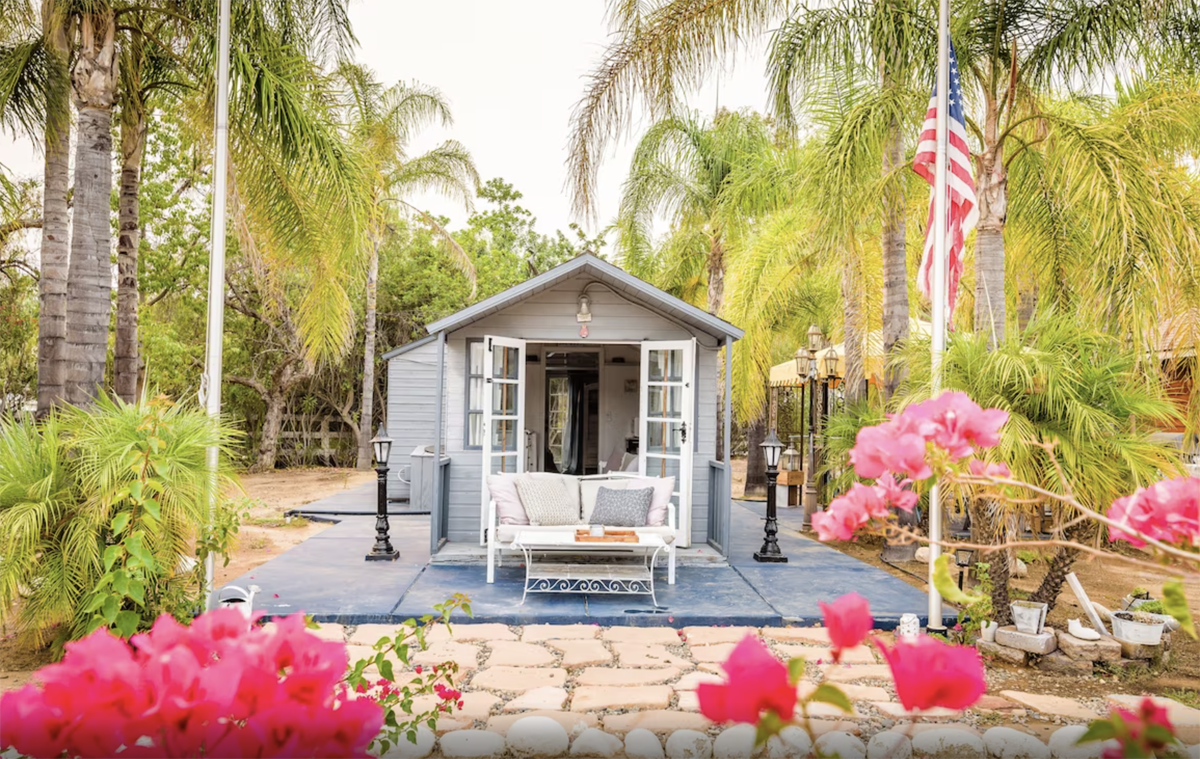 exterior of a tiny home in California wine country