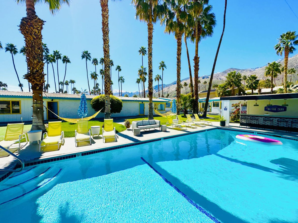 pool area in Palm Springs, one of the best road trips from San Diego