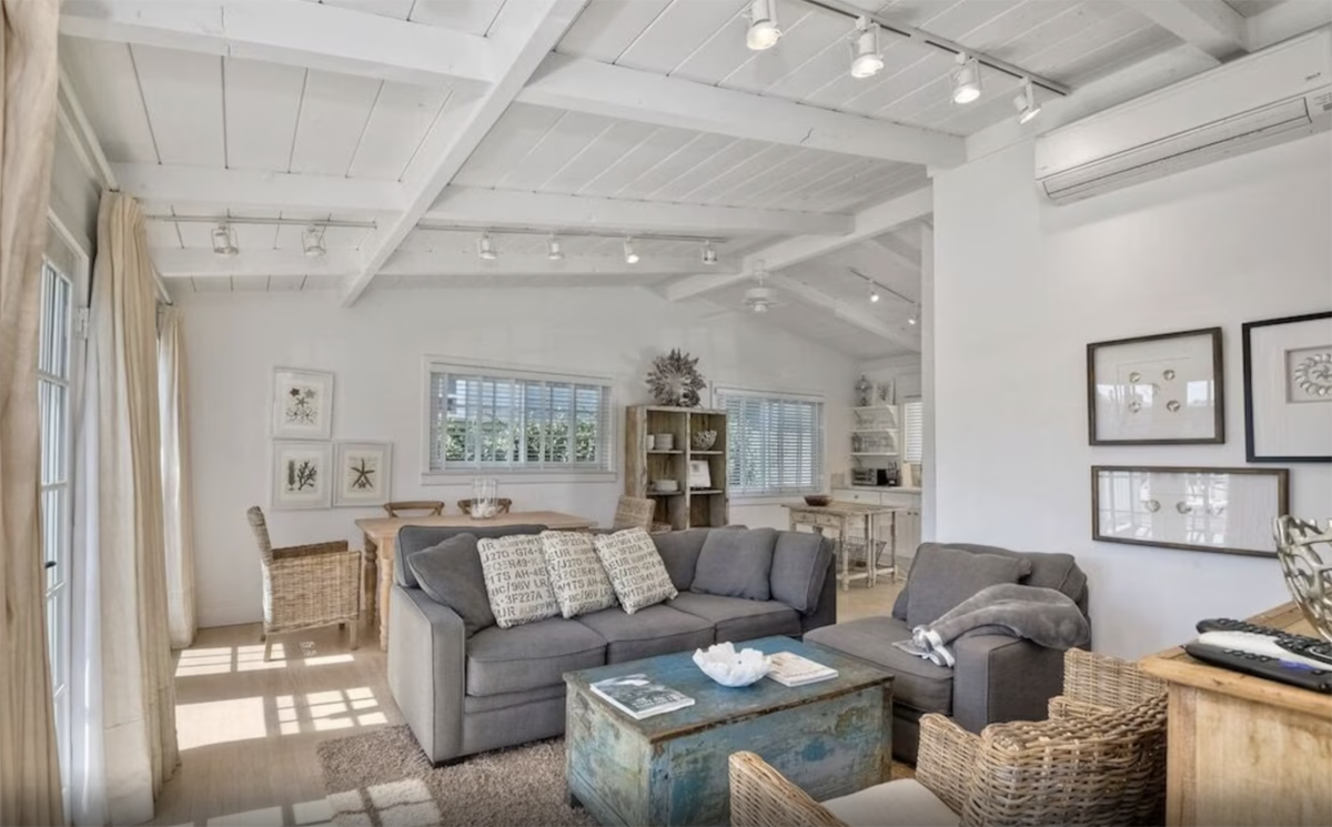 living room of a stylish beach house