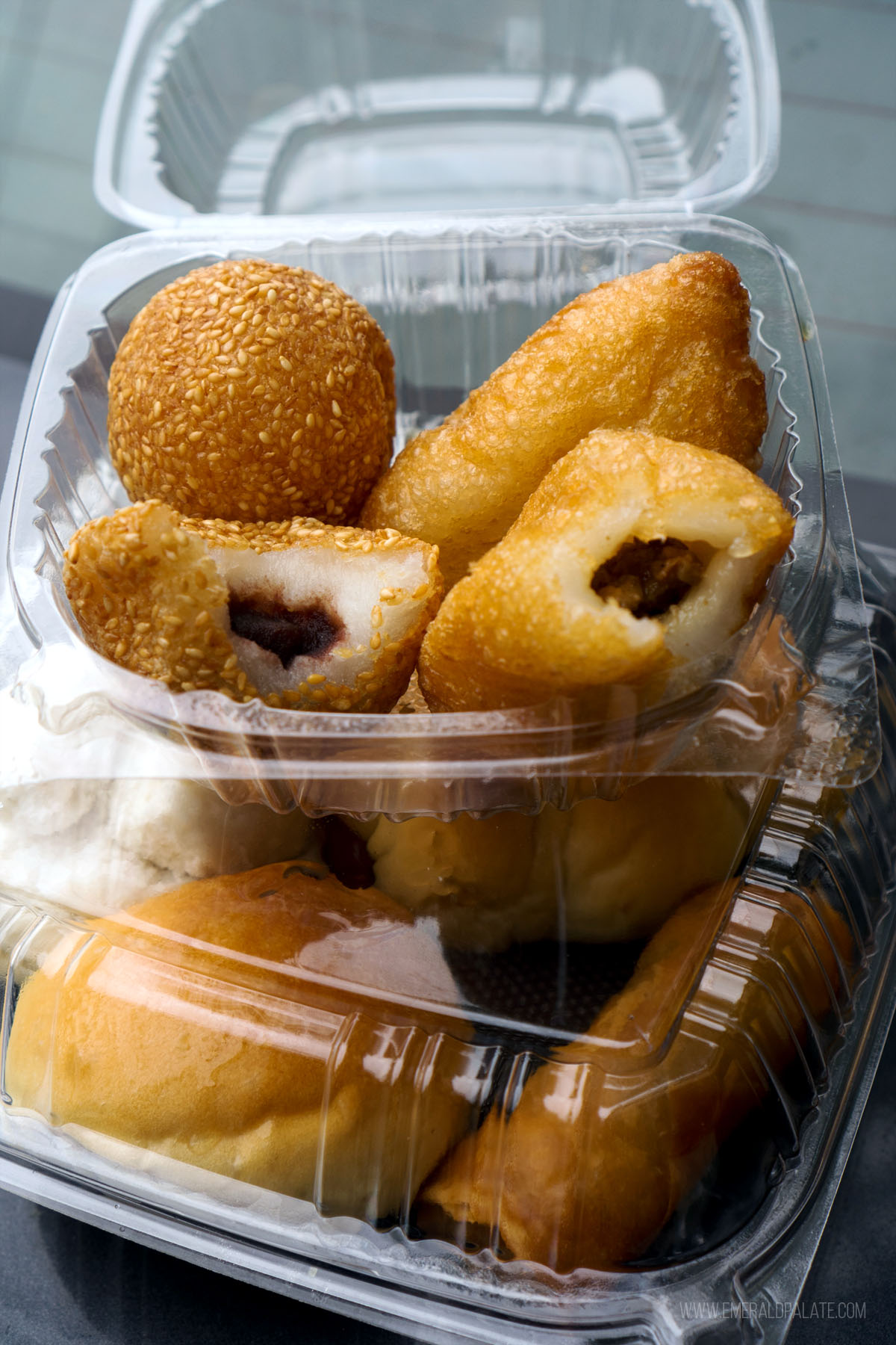 takeout containers of fried dumplings in Seattle