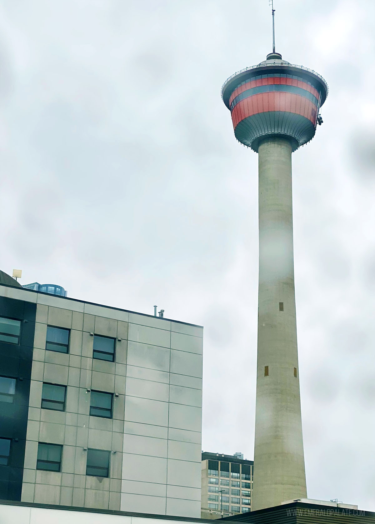 Calgary Tower in the rain