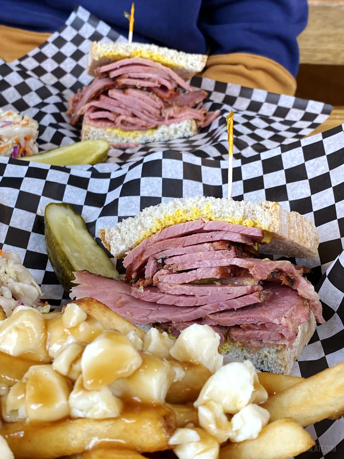 sandwiches piled high with pastrami and poutine from a Calgary restaurant