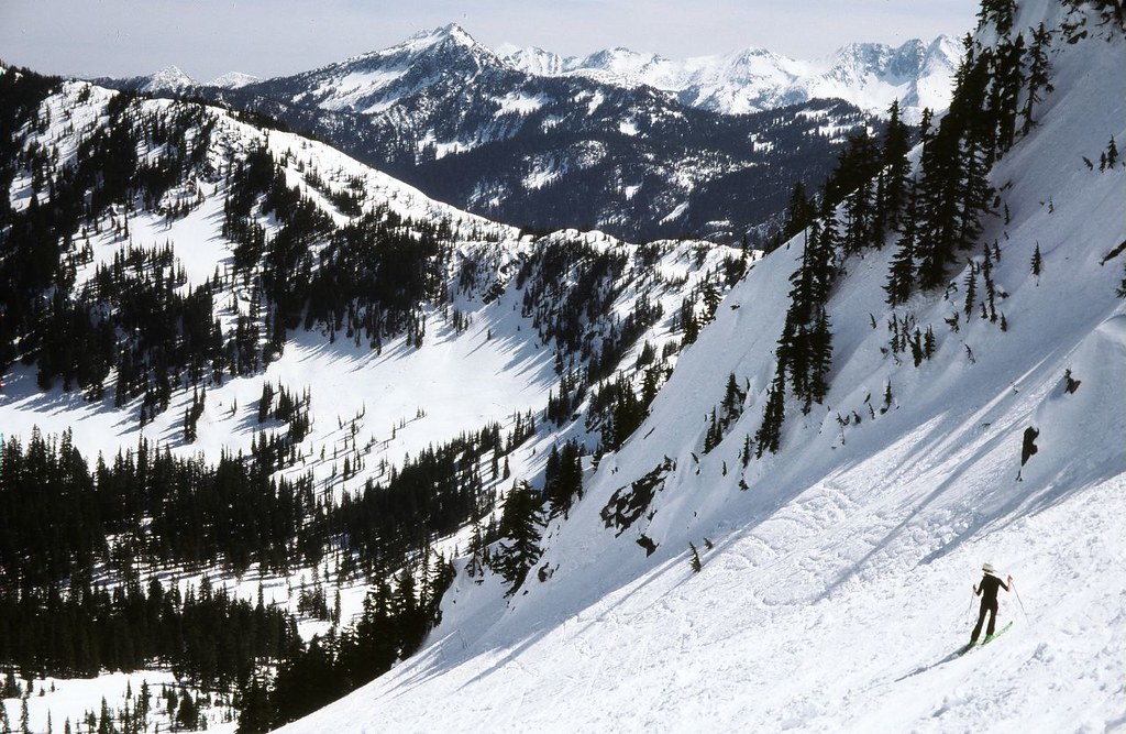 person skiing at Stevens Pass, one of the best day trips from Seattle in winter