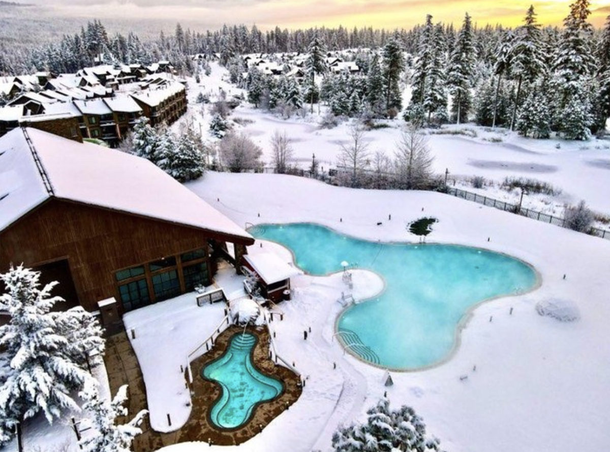 aerial view of Suncadia Resort, one of the best day trips from Seattle in winter