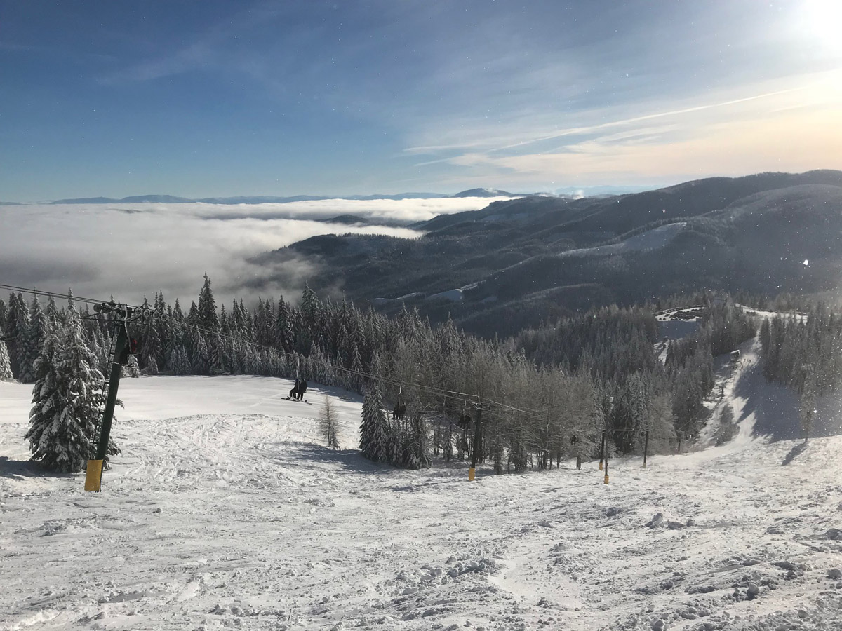 View of Mt Spokane ski resort, one of the best winter getaways in Washington state