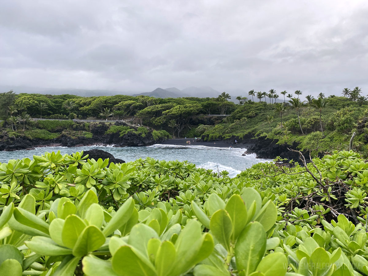 Black Sand Beach on the Road to Hana in Maui