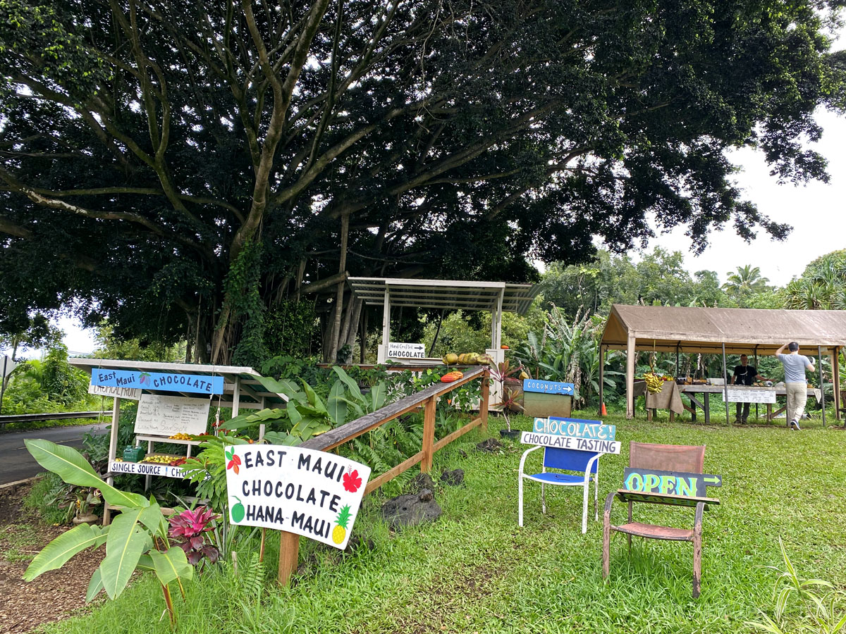 Chocolate farm stand in Maui