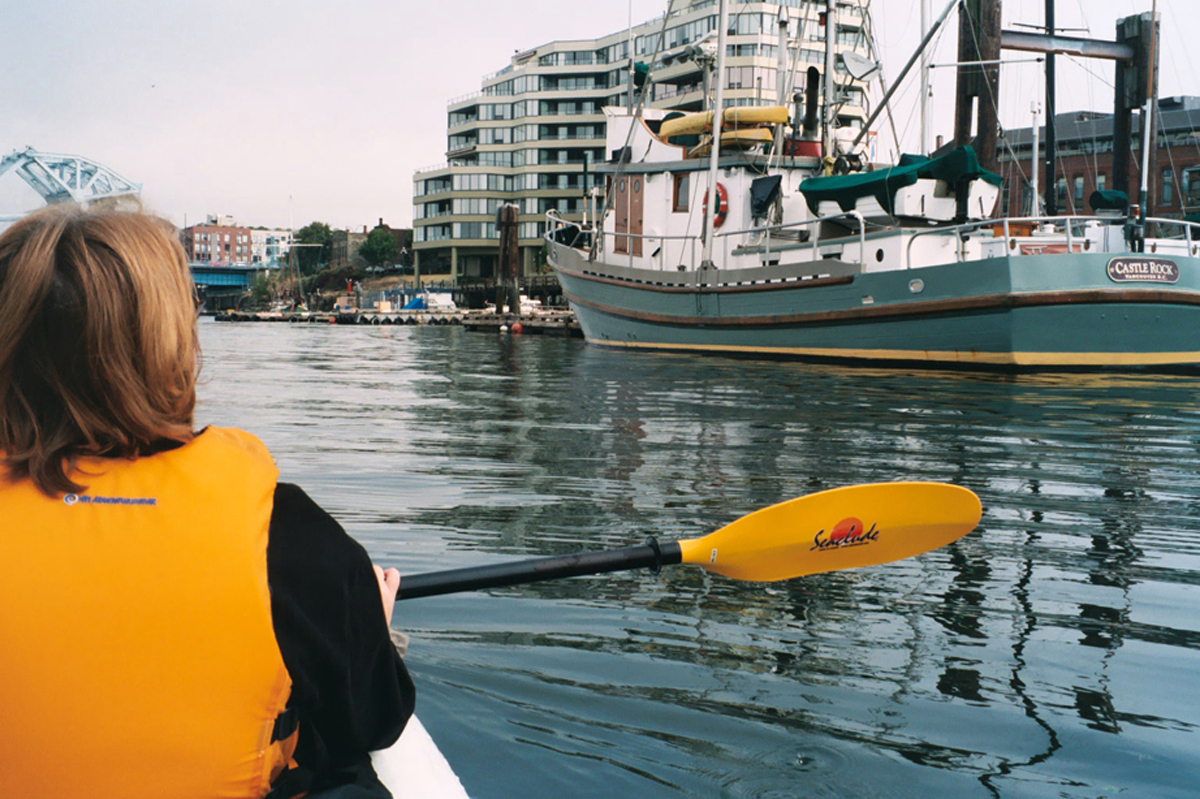 Person kayaking in Victoria, one of the most unique things to do in Victoria BC