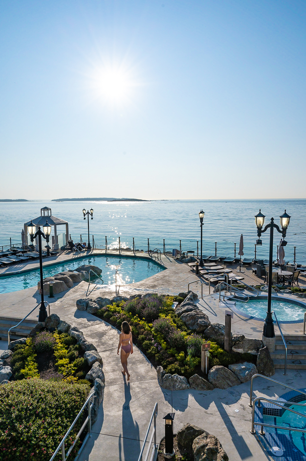 Oak Bay Beach Hotel spa overlooking the water