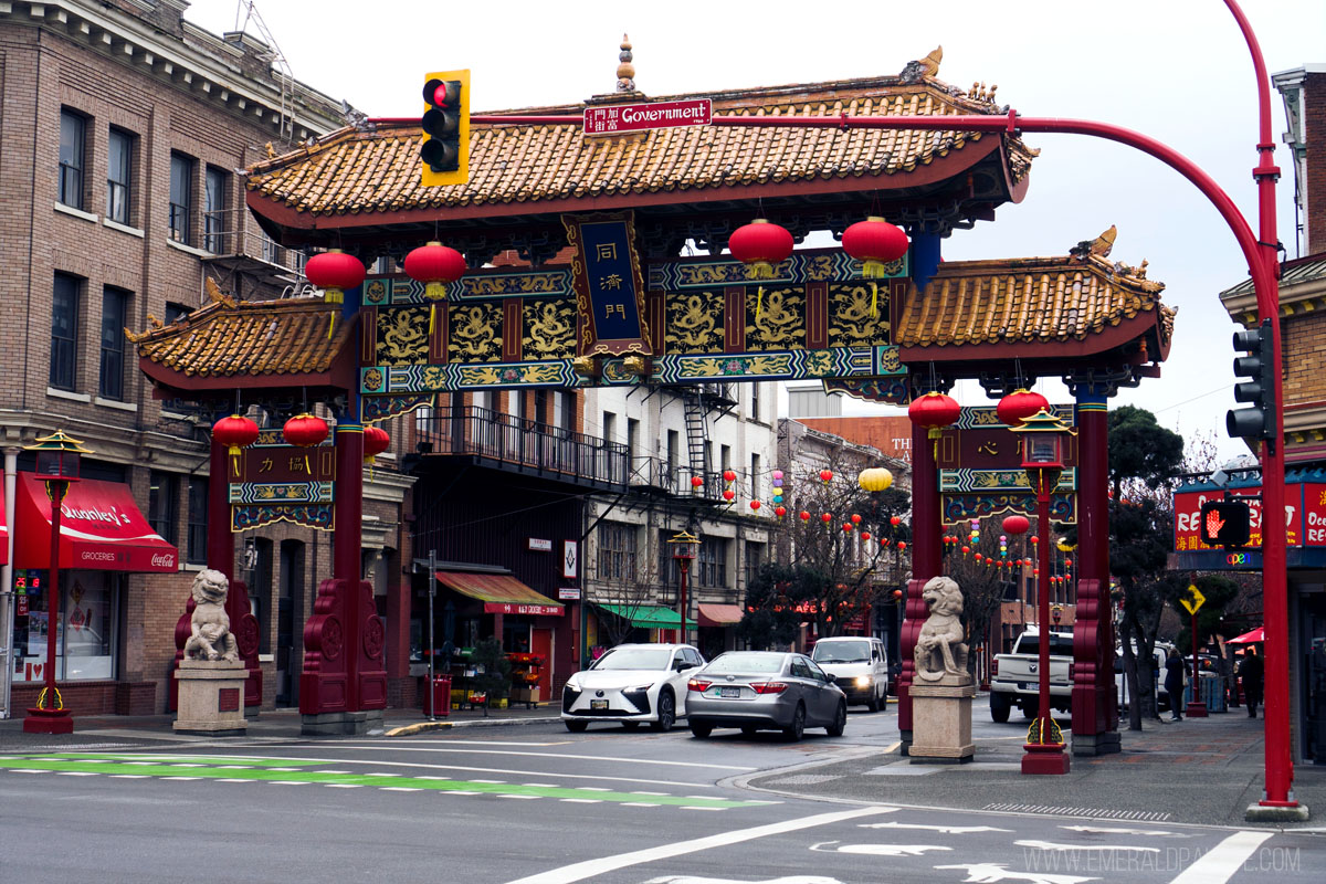 Gate at the entrance of Chinatown, one of the most unique things to do in Victoria BC