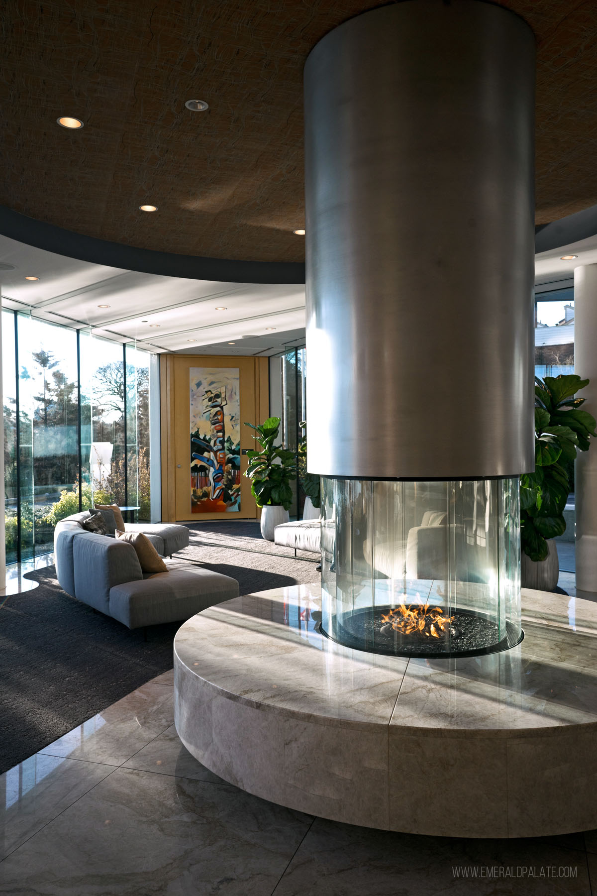 lobby of the Inn at Luarel Point, one of the best places to stay in Victoria, Canada