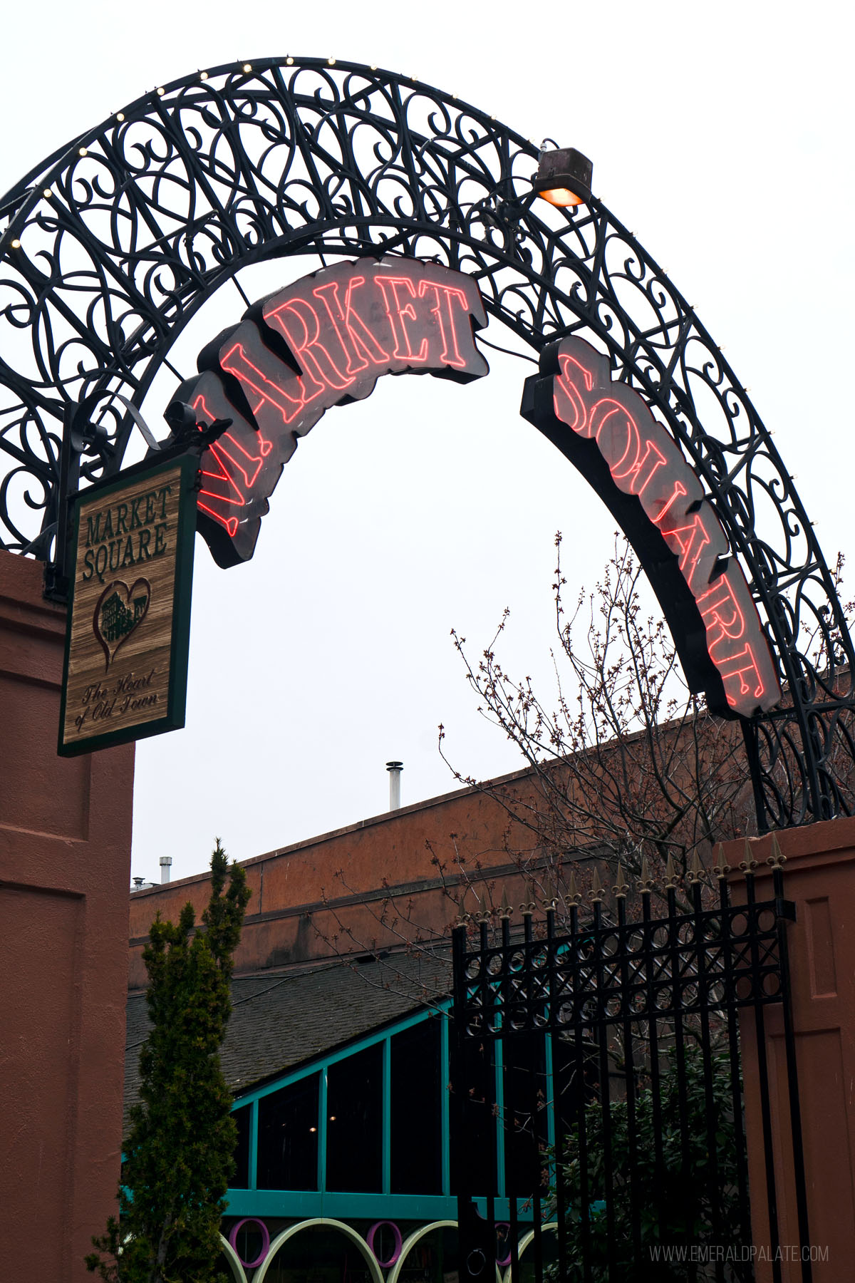 entrance to Market Square in downtown Victoria, Canada