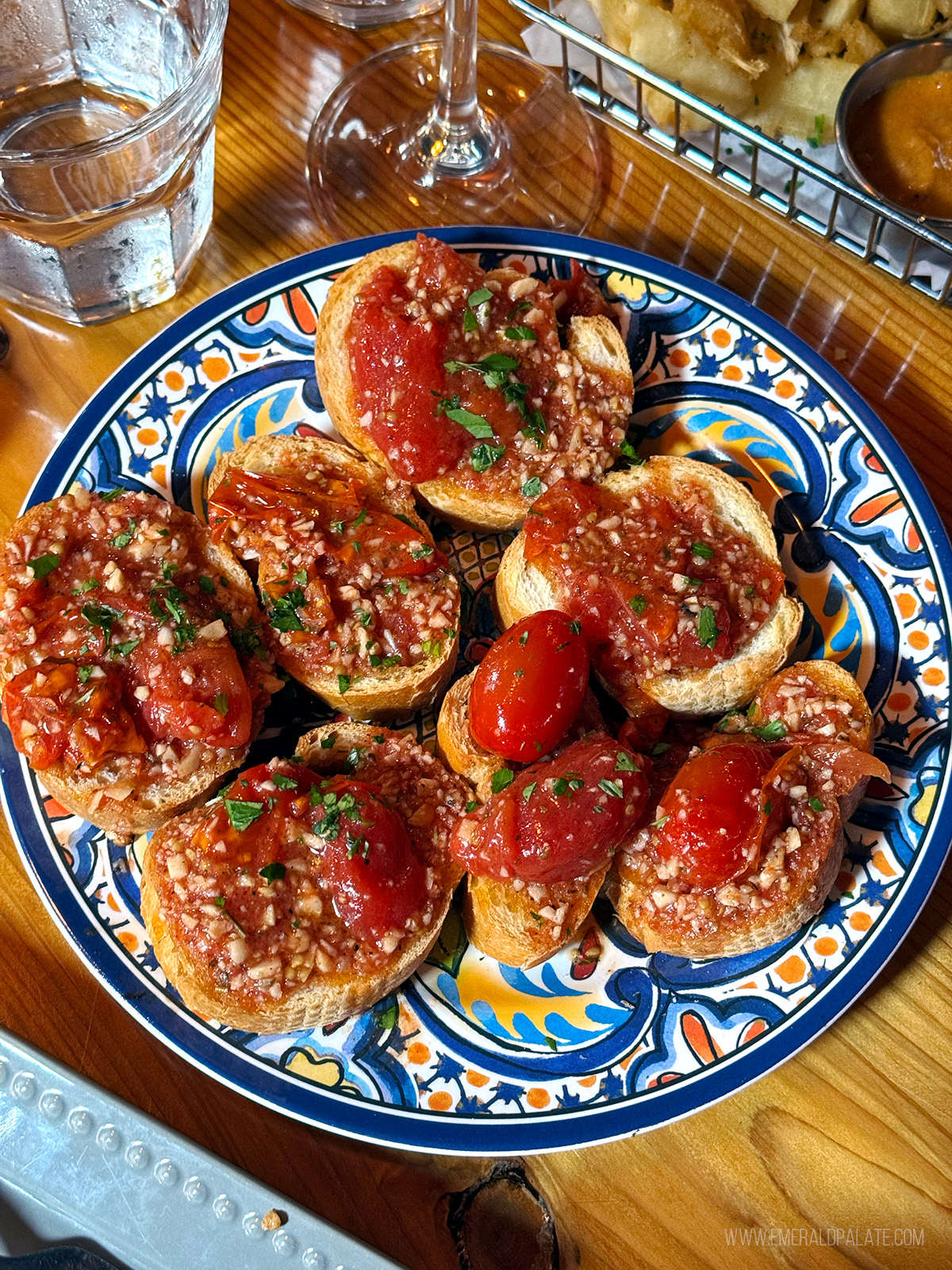 plate of pan con tomate at a Seattle hidden gem restaurant