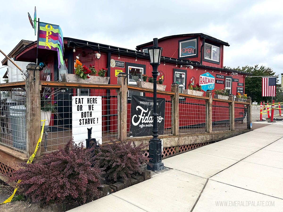 Railway Cafe, a restaurant in a converted train caboose in Blaine WA