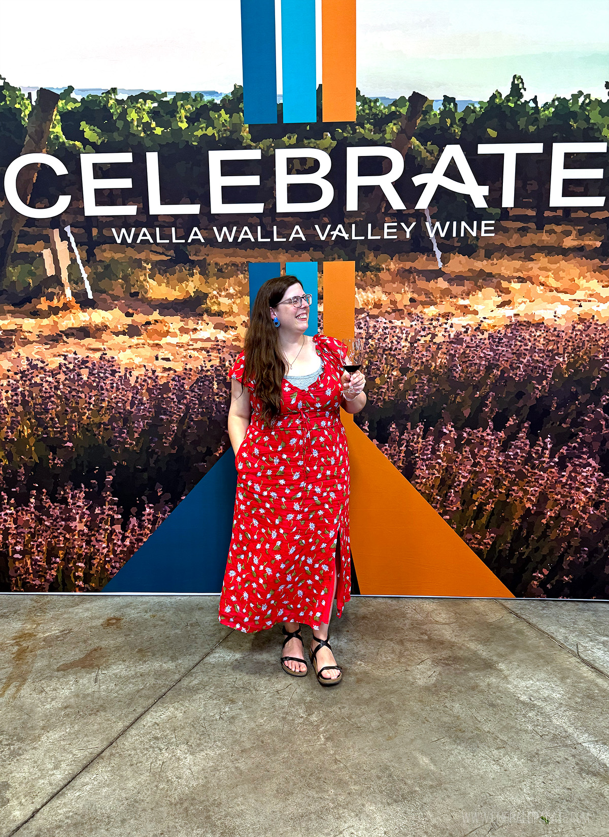 woman enjoying wine at a Walla Walla wine festival