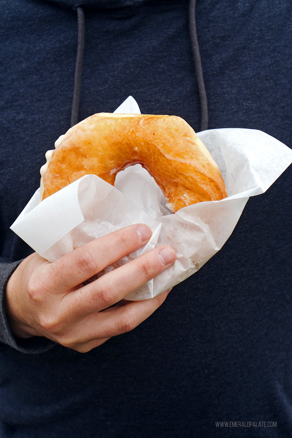 person holding a doughnut