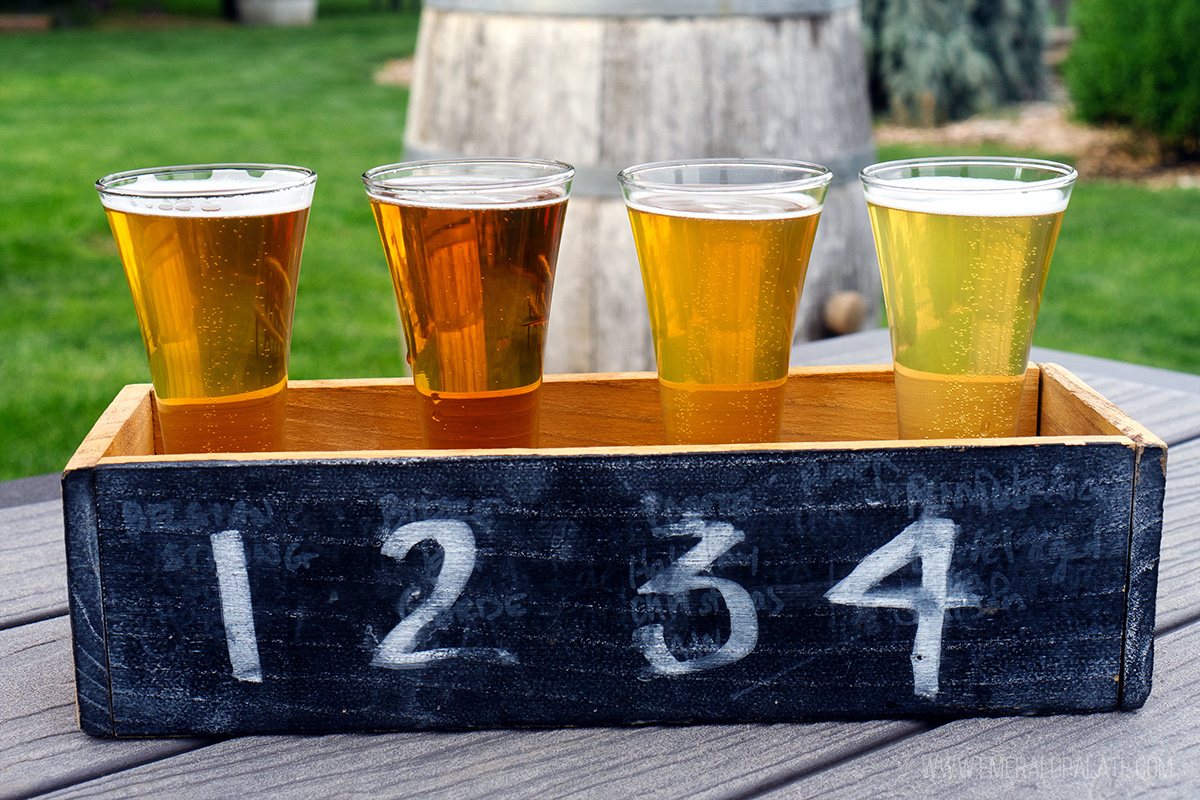Beer tasting flight at one of the best Walla Walla breweries