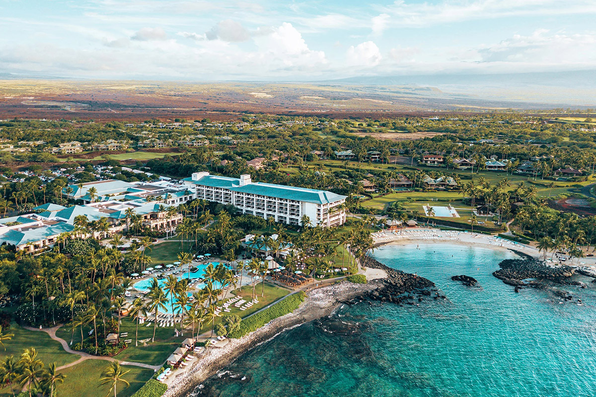 aerial view of a hotel on the Big Island Hawaii