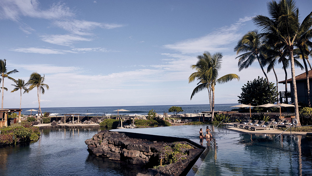 Four Seasons Resort Hualalai pool at a luxury resort in Hawaii