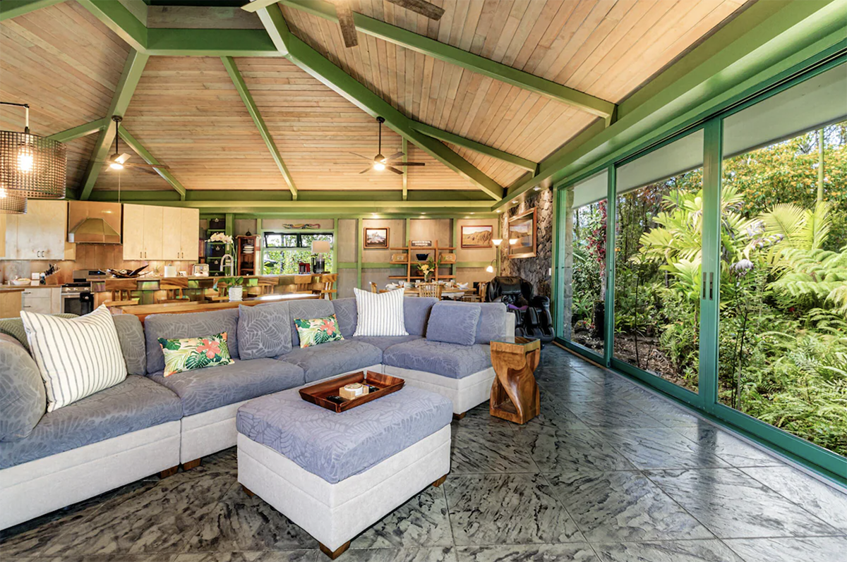 inside a Hawaiian villa on the Big Island