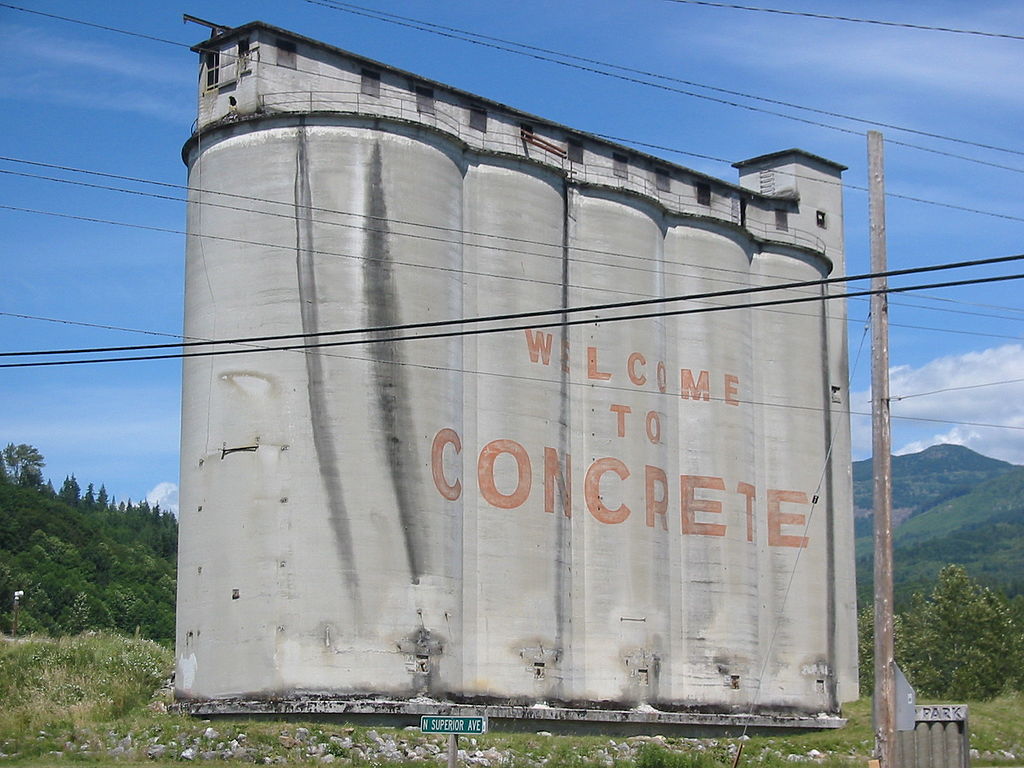 Abandoned places in Washington: concrete silos at an old cement factory. Called "Devil's Tower"