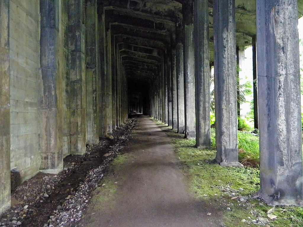 eerie tunnel Iron Goat Trail in Washington