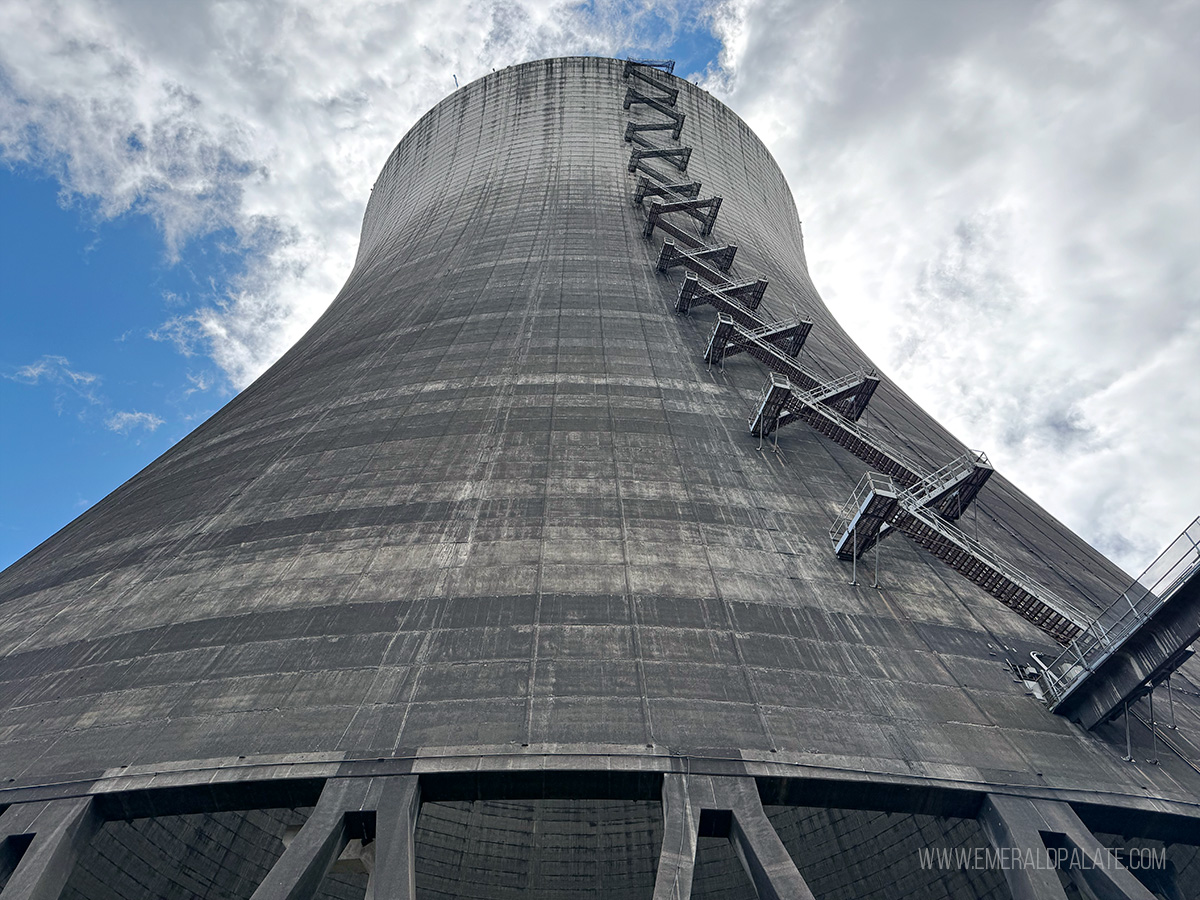looming nuclear power tower