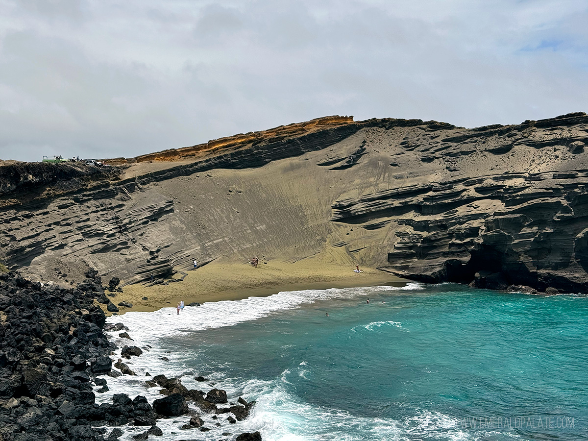 Papakolea Green Sand Beach, one of the best things to do on the Big Island in Hawaii