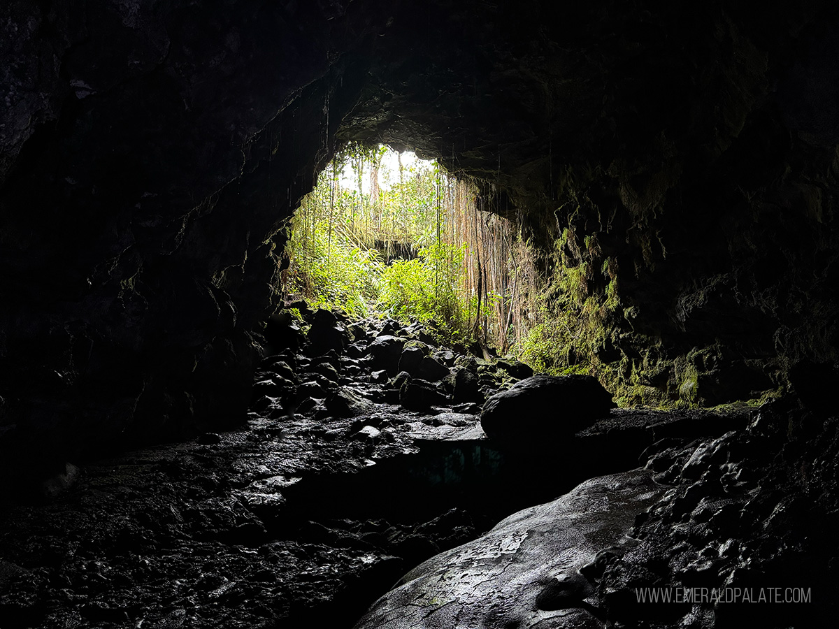 mouth of Kaumana Caves, one of the best things to do on the Big Island in Hawaii