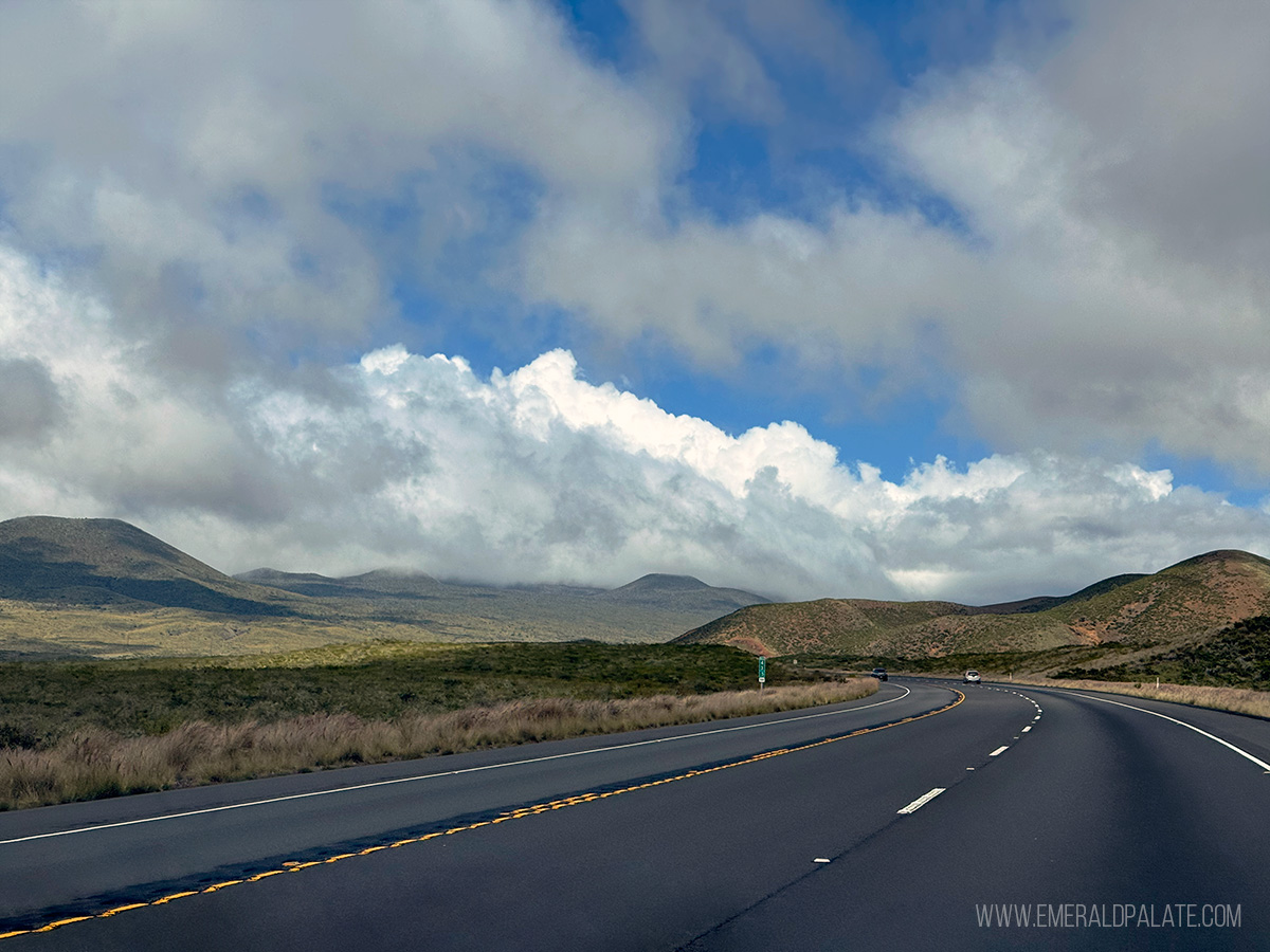 driving between Kona and Hilo on the Big Island of Hawaii