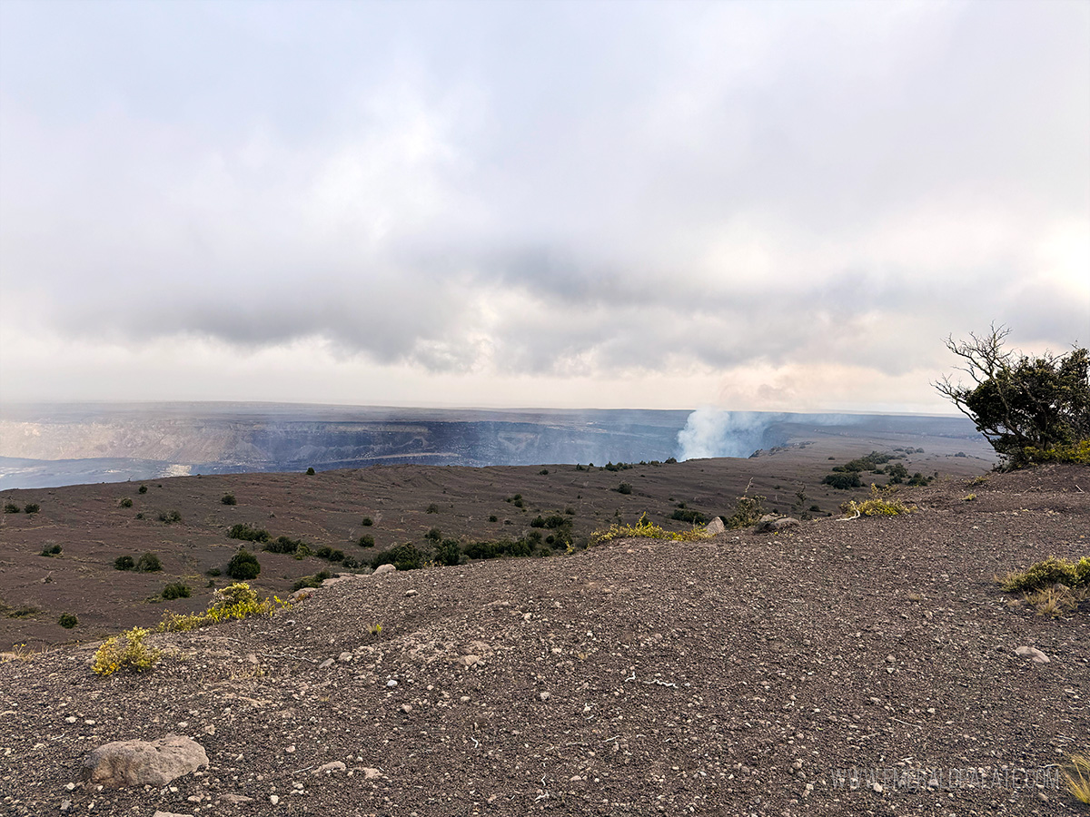 view from Kileaua Overlook, one of the best things to do in Volcanoes National Park