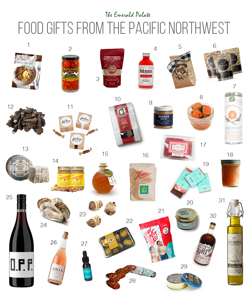 Pacific Northwest food gifts for everyone on your list, including Washington made gifts and gifts from Oregon!