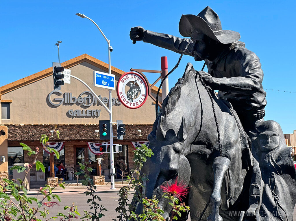 Cowboy sculpture in Old Town Scottsdale