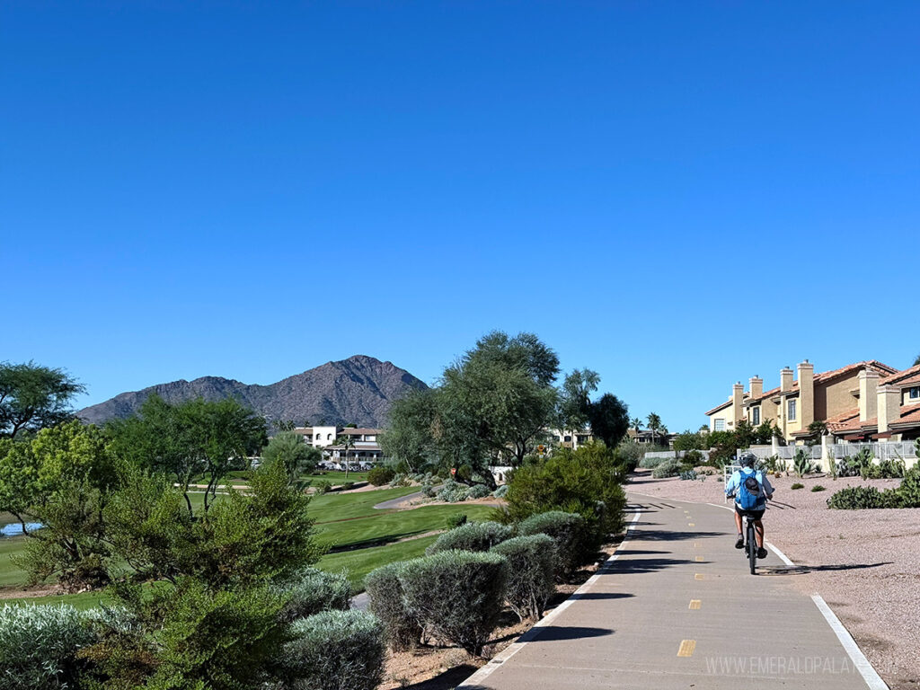 person biking along a path, one of the best things to do in Scottsdale, Arizona