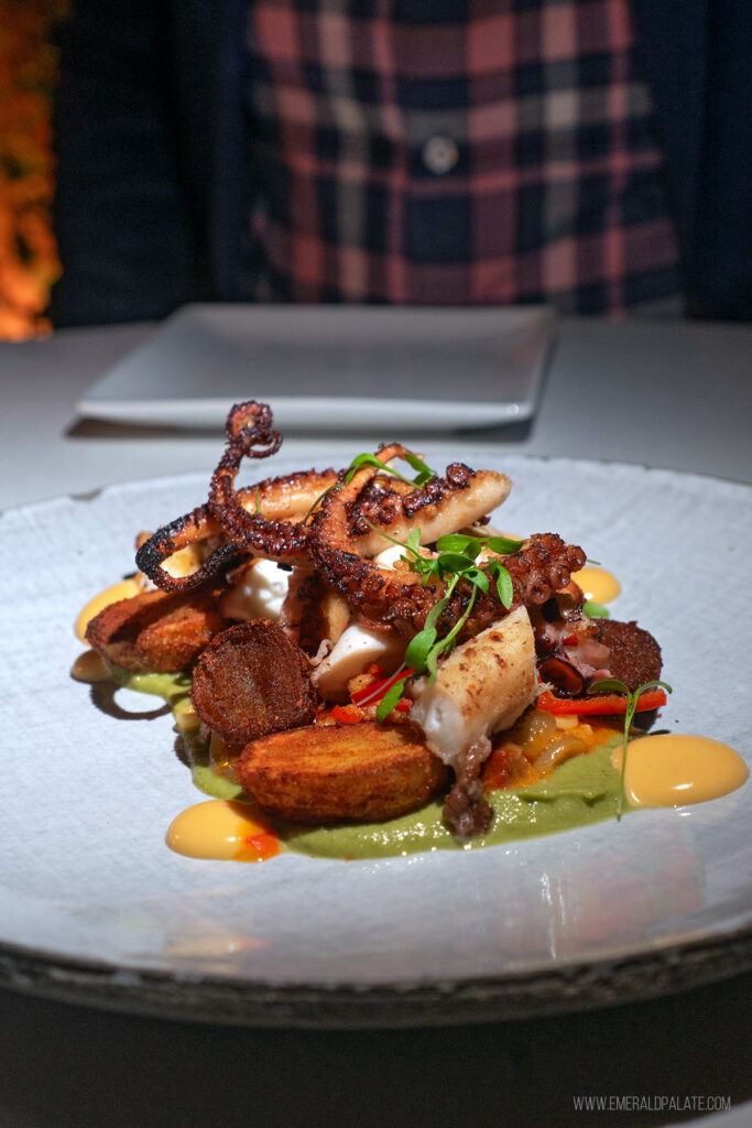 octopus and potato dish at a place to eat in Scottsdale