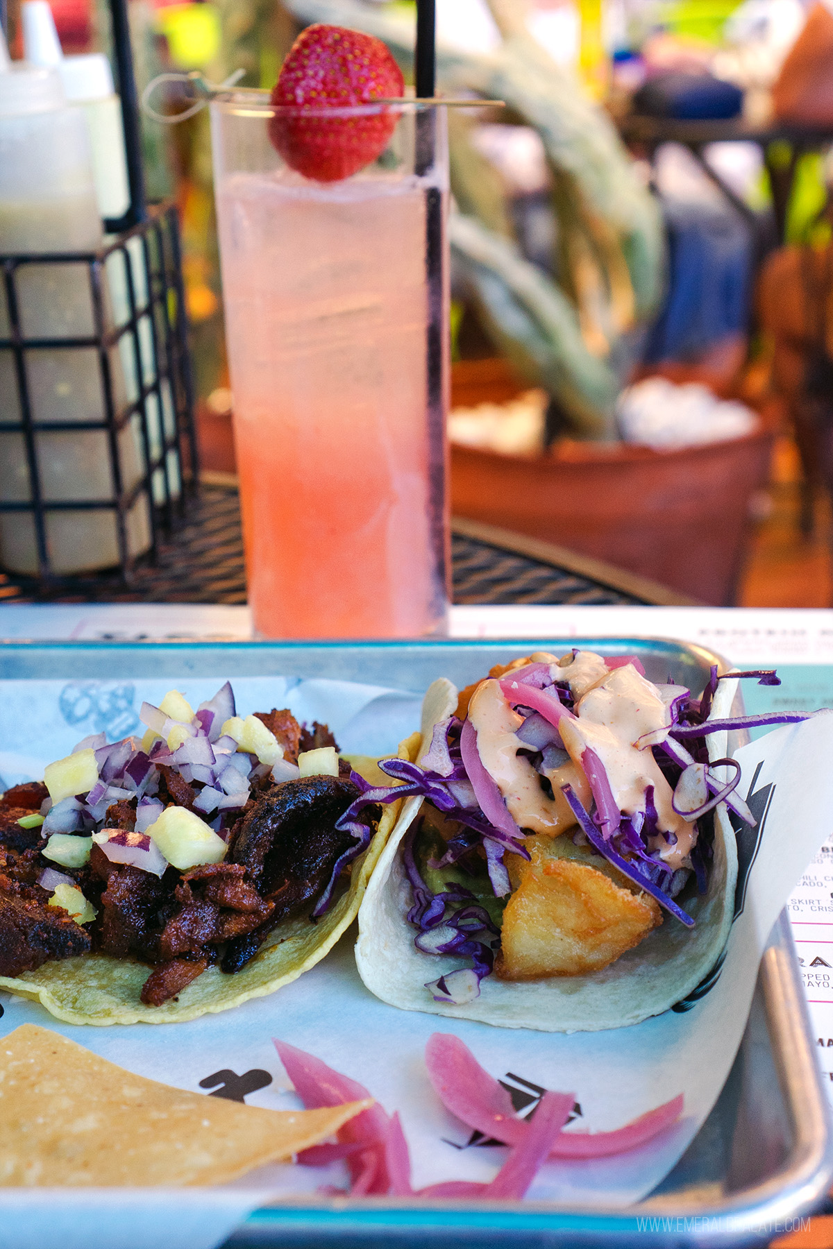tacos and a cocktail at a Old Town Scottsdale restaurant