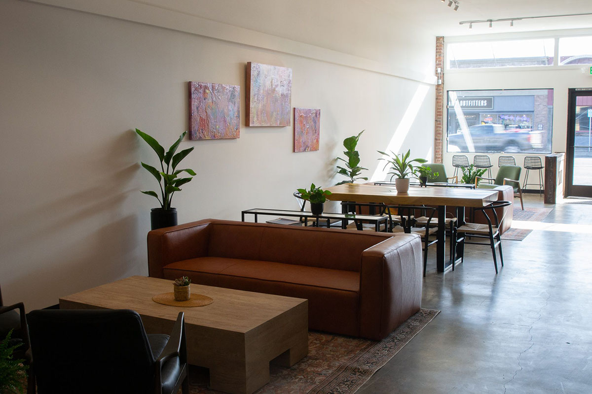 Inside the tasting room of Upsidedown Wines