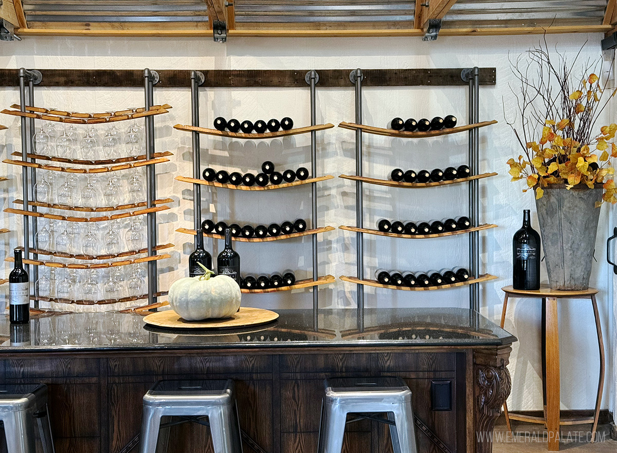 inside the Cultura tasting room at the wine bar