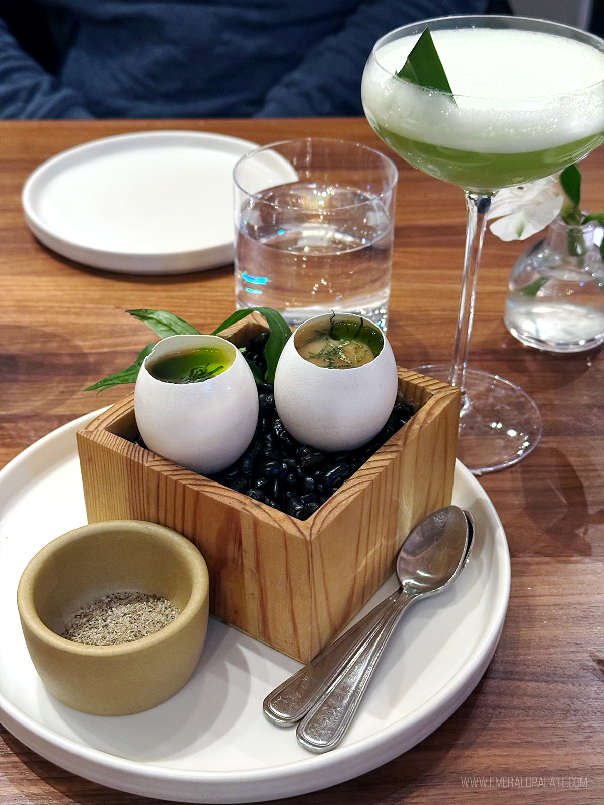 duck egg custard at one of the best birthday restaurants in Seattle