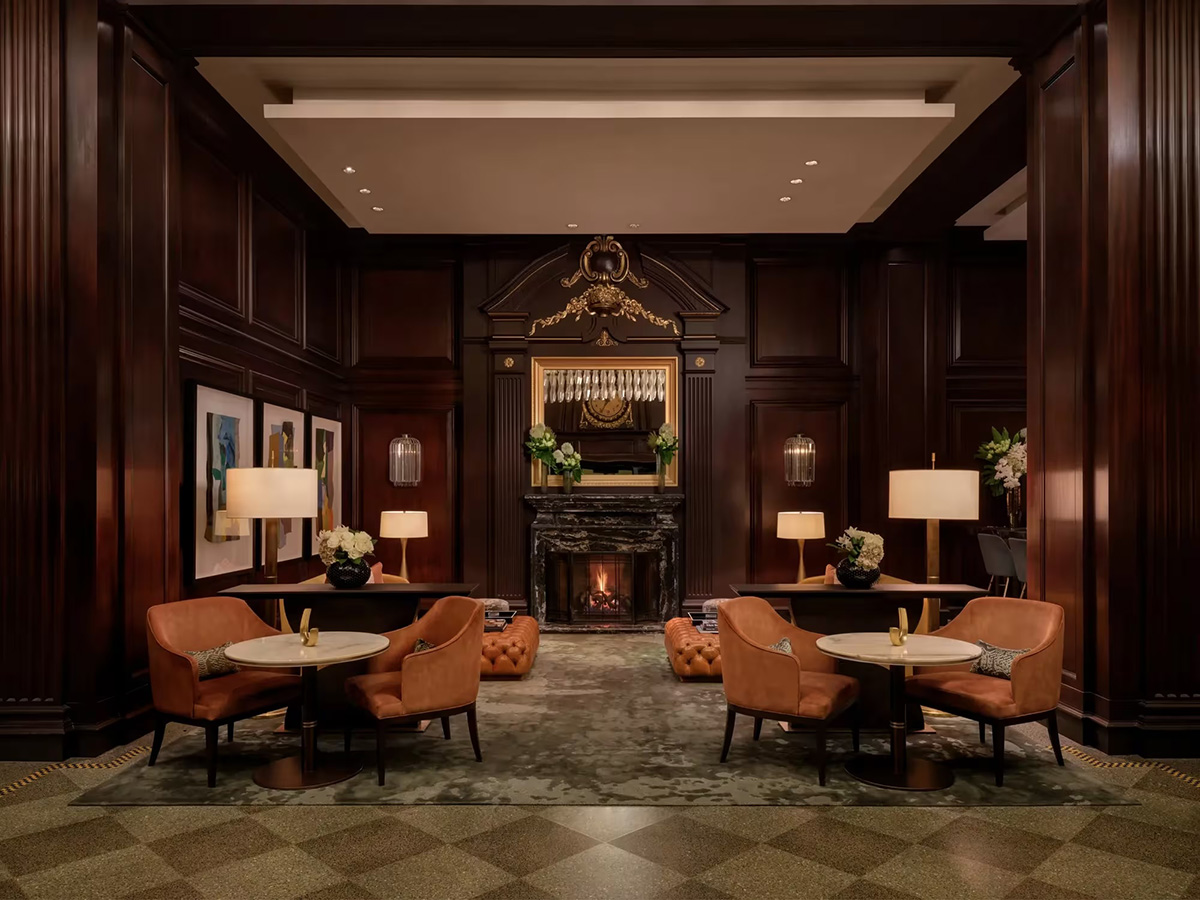 luxury lobby at one of the best places to stay in Vancouver BC