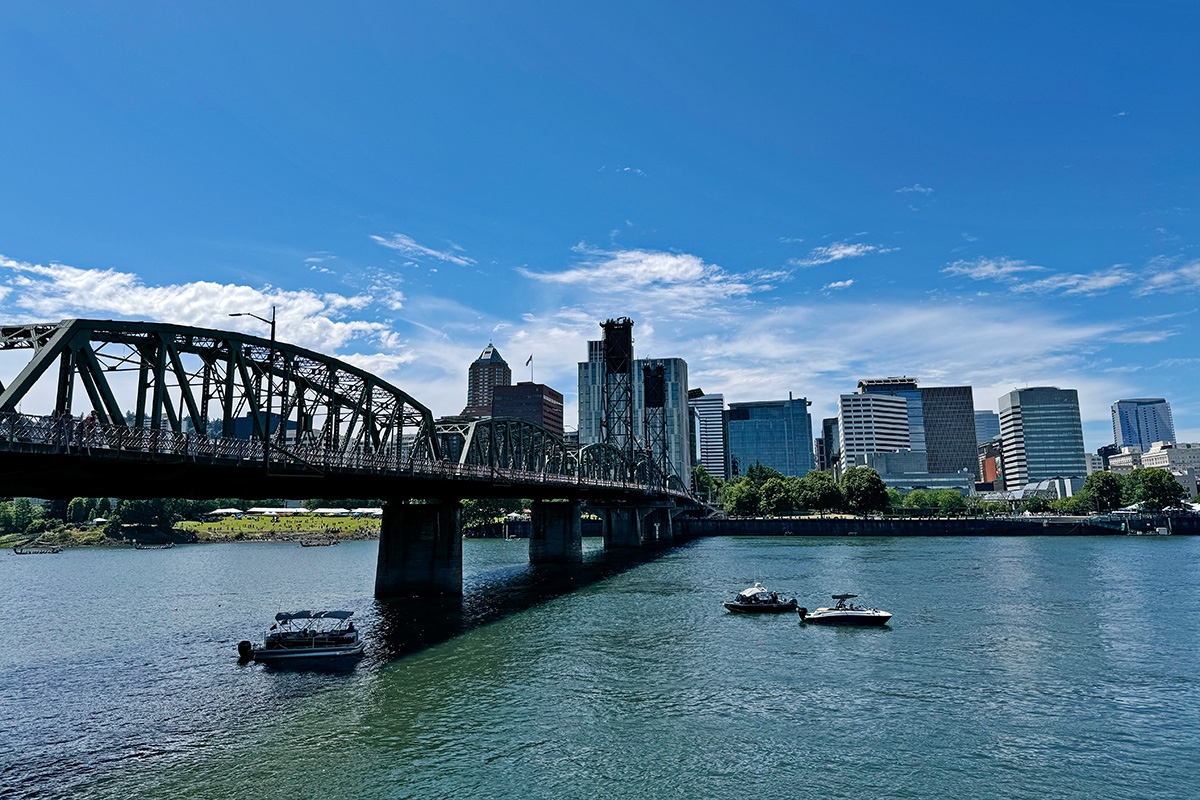 water and city views along the Willamette River in PDX, one of the best things to do in Portland Oregon