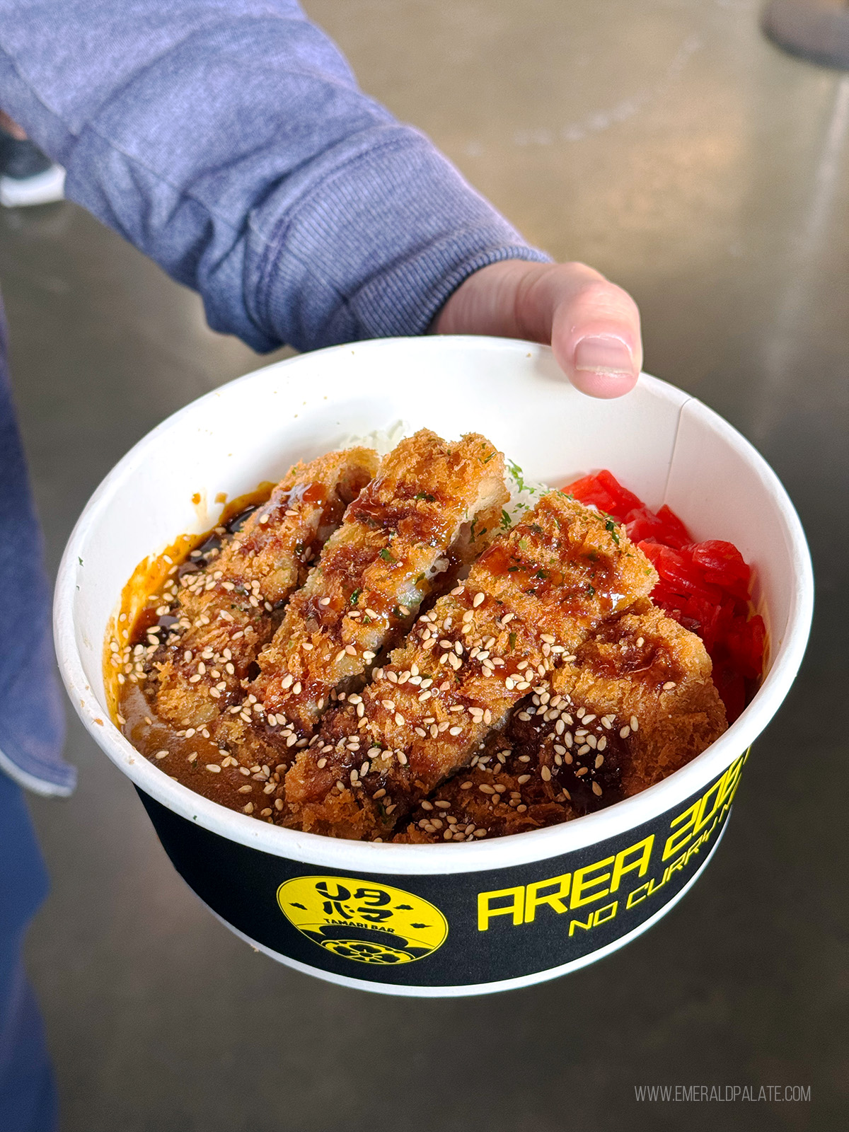 fried chicken katsu curry bowl fried chicken katsu curry bowl at Mariners stadium