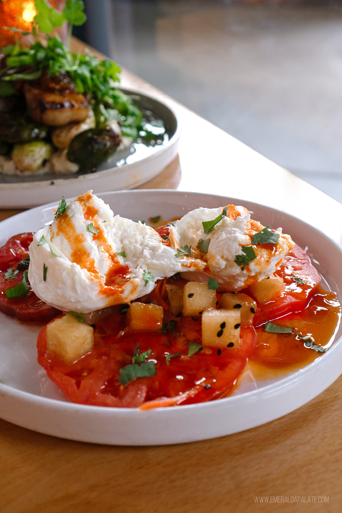 burrata from one of the best Edmonds restaurants