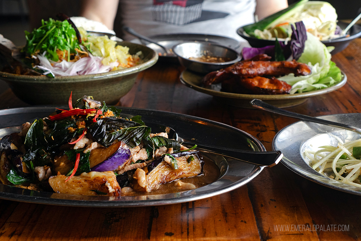 Thai food spread from a Snohomish restaurant