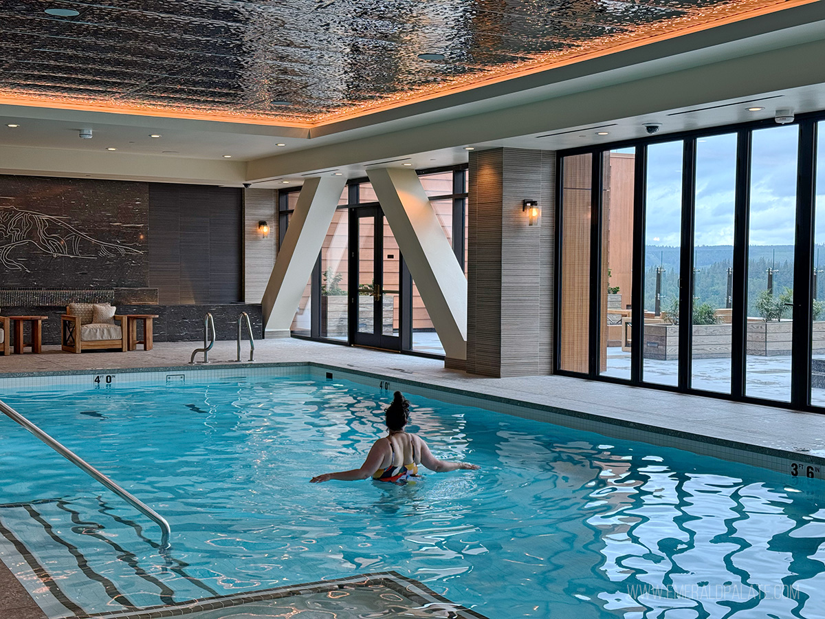 woman in an indoor pool at one of the best spas around Seattle